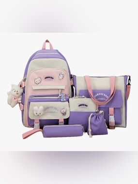 Set of 5 Canvas School Bags 🎒